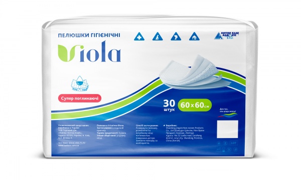 Набір пелюшок Viola гігієнічні 60х60 см білий 