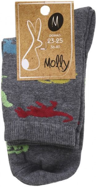 Шкарпетки жіночі Молли Динозаври р. 23-25 сірий 