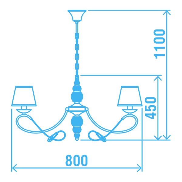 Люстра Victoria Lighting 8x40 Вт E14 хром Heidi/SP8 