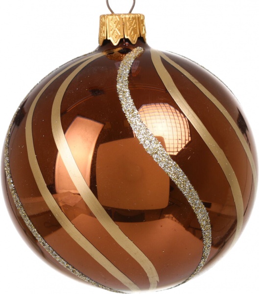 Шар новогодний орнамент d 80 мм в ассортименте .0182