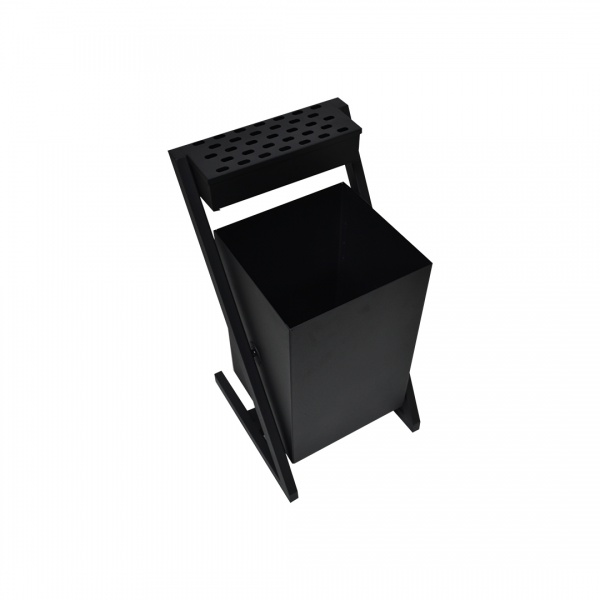 Урна уличная для мусора с пепельницей С4-25 25 л черный