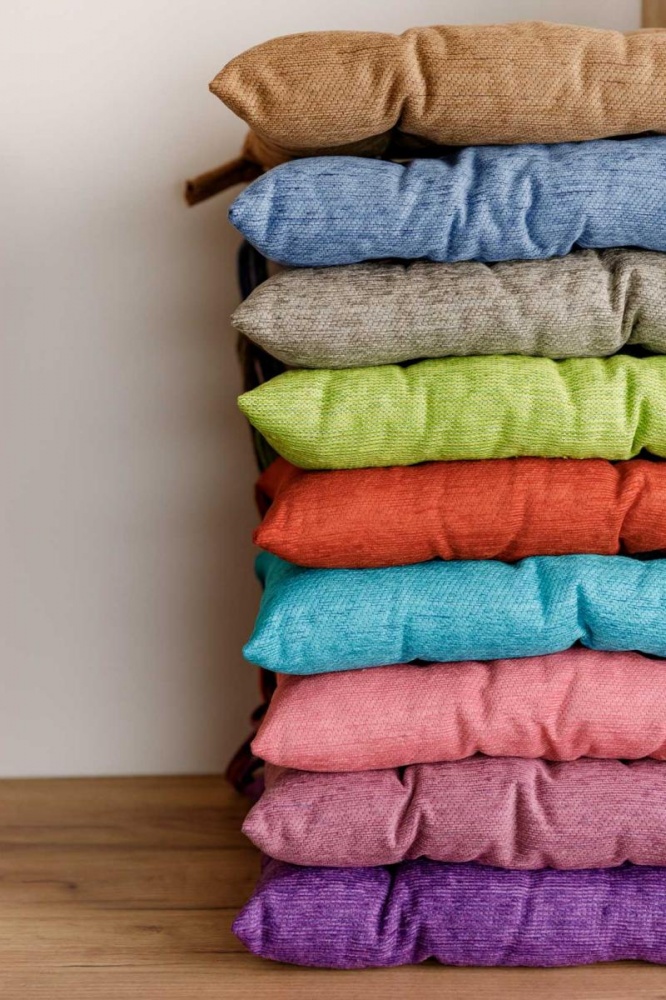 Подушка на стілець Chenilla салатова 40х40 см Прованс