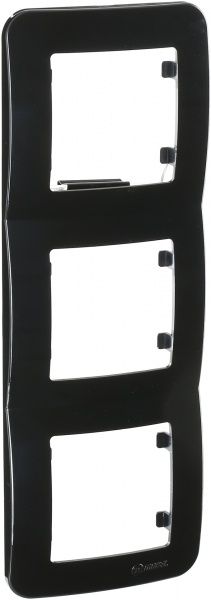 Рамка тримісна Makel Lillium Natural вертикальна чорний