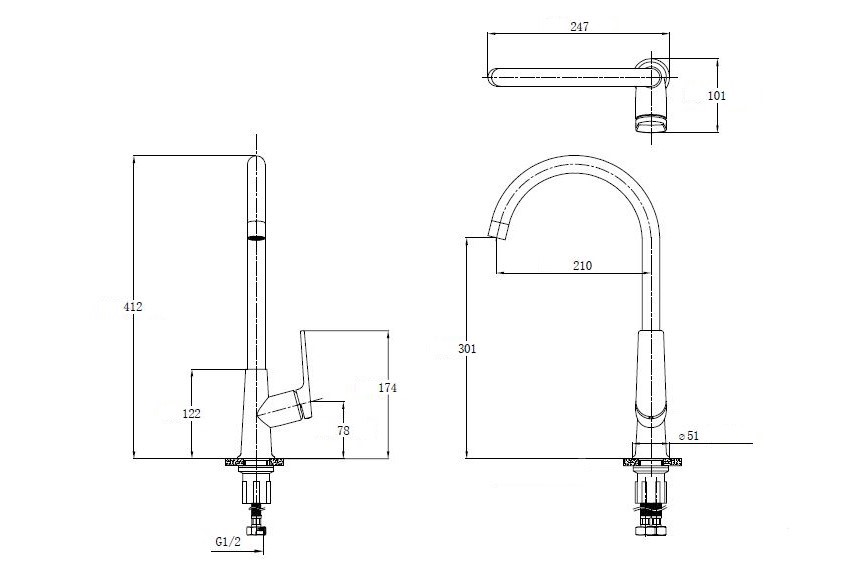 Смеситель для кухни Mixxen VVABI хром MXYA0775