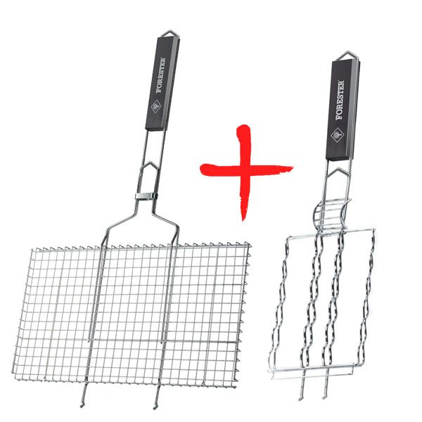 Решетка-гриль Forester большая 26x45 см + решетка для сосисок