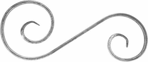 Завиток несимметричный 500х210 мм квадрат 10х10 мм 10.304