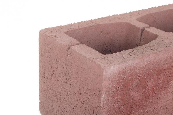 Блок декоративний бетонний 190x390x190 мм вишня ЗЗБК ім. С. Ковальської