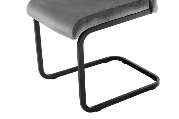Стілець обідній Кімо велюр сірий/чорний
