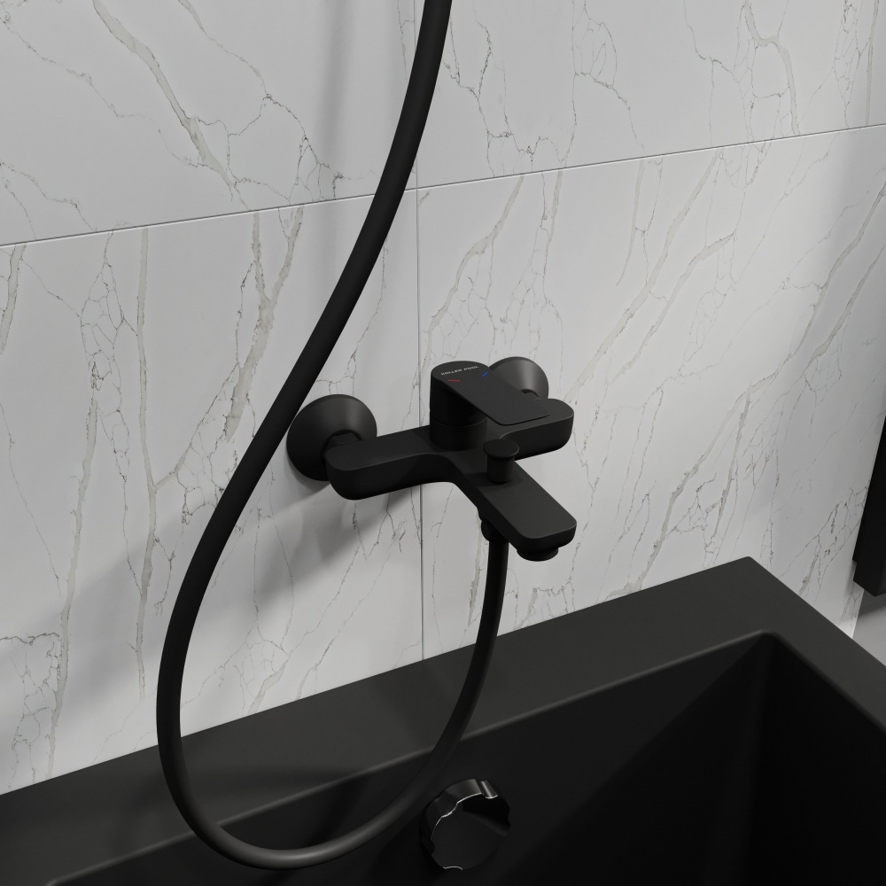 Змішувач для ванни Koller Pool Kvadro Start, чорний матовий (1136300605)