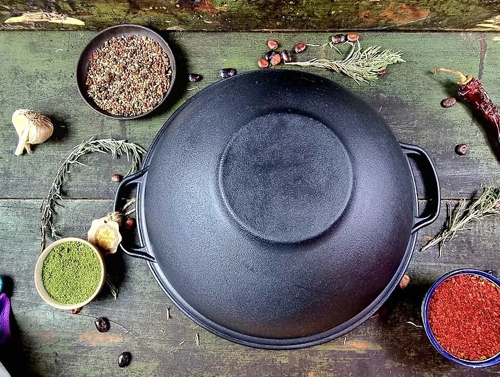 Казан Maysternya узбекский WOK 12 л с крышкой-сковородой гриль