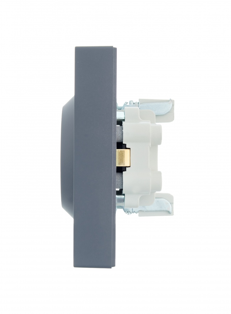 Розетка подвійна побутова із заземленням Lezard Vesna IP20 шефілд грей 742-3400-127B