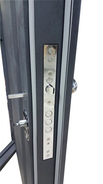 Двері вхідні Булат Престиж 172 бетон антрацит 2050x950мм праві