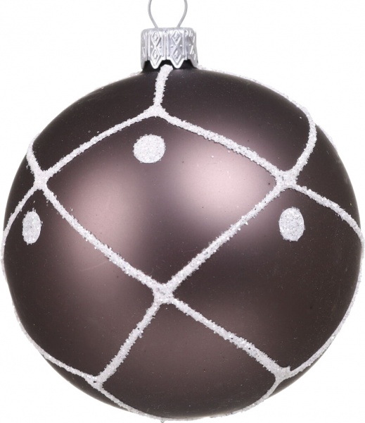 Шар новогодний орнамент d 80 мм в ассортименте .0182