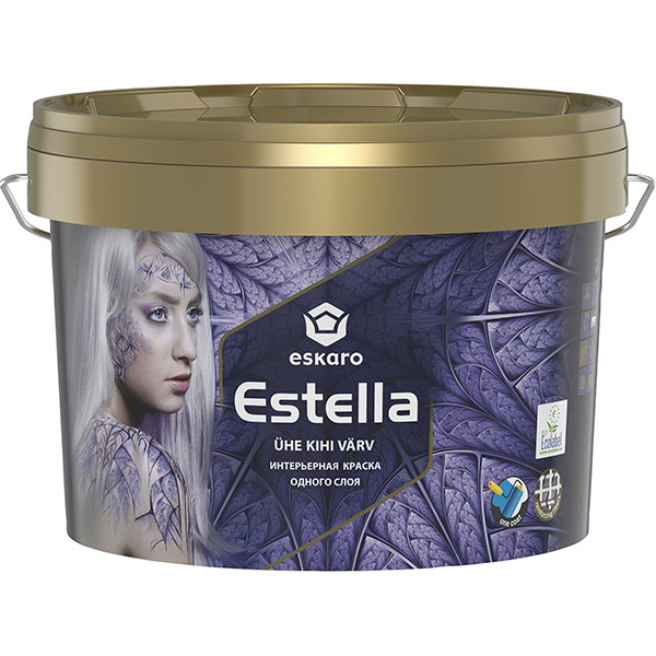 Краска акриловая Eskaro Estella мат белый 0.9л