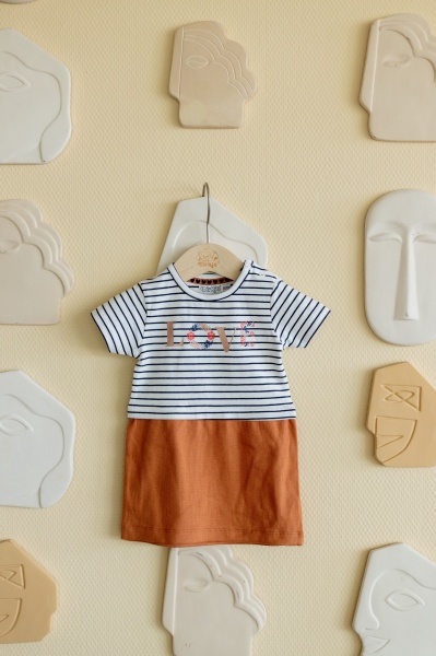 Платье Dirkje р.110 белый с горчичным V42332-35 