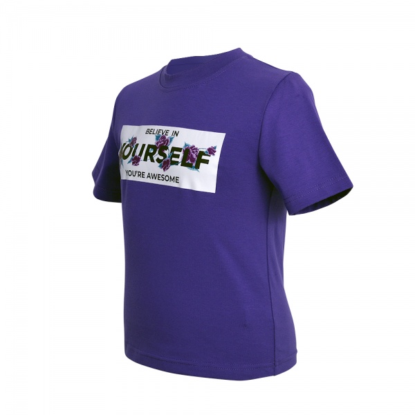 Футболка для дівчаток WP Merchandise Believe in yourself р.164 фіолетовий FWPKIDTSBY23VT164 
