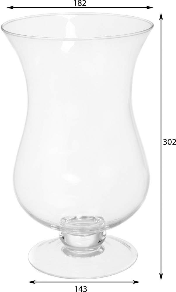 Ваза на ніжці Wrzesniak Glassworks Тюльпан скляна 15-342 30 см прозора