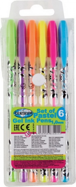 Набір ручок гелевих Centrum Pastel 6 шт. 1,0 мм 87401 