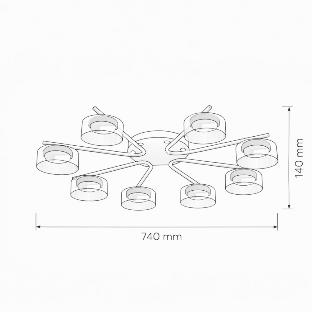 Люстра потолочная LIGHT SET DUSHA MS228 8x12 Вт GX53 золото/янтарь