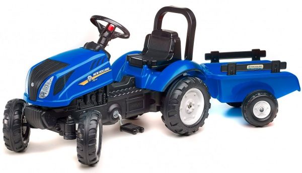 Трактор з причепом Falk New Holland синій 3080AB