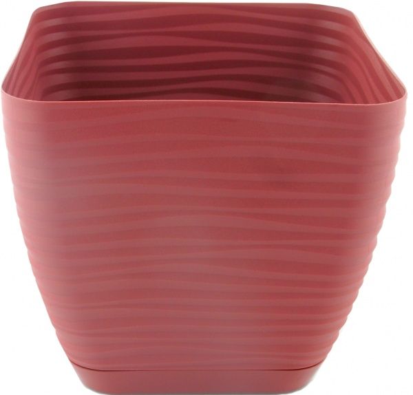 Вазон пластиковий Form Plastic Сахара міні Квадро-17 квадратний 3л марсала 