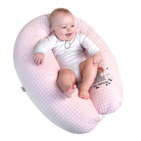 Подушка для годування Standart Dinosaur 35х200 см з карабіном Рожева IDEIA