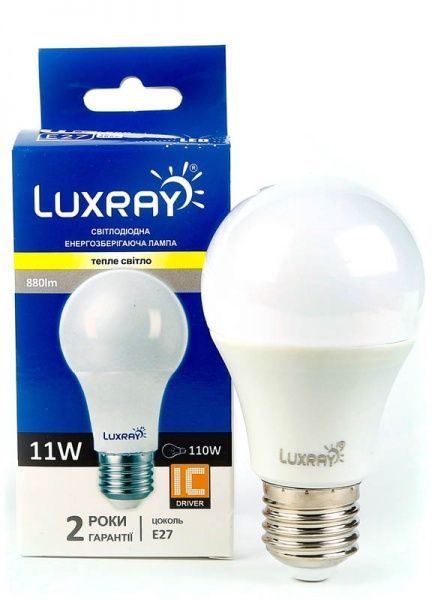 Лампа светодиодная Luxray 11 Вт A60 матовая E27 220 В 3000 К LX430-A60-2711 