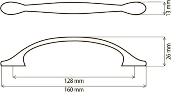 Мебельная ручка SS 65/28 G2 128 мм хром DC