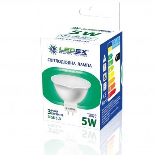 Лампа світлодіодна Ledex 5 Вт MR16 прозора GU5.3 170 В 3000 К 101573 