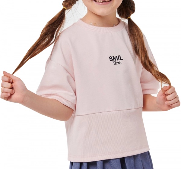 Джемпер для девочки Smil р.134 кремово-розовый 116557 