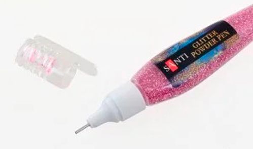 Ручка Santi с рассыпным глиттером розовая 10 г 411737 