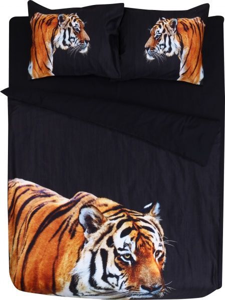 Комплект постільної білизни Exclusive Тигр 1,5 чорно-коричневий La Nuit 