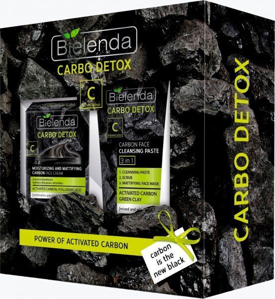  Bielenda CARBO DETOX (50 мл крема для лица + 150 г очищающая паста для лица)