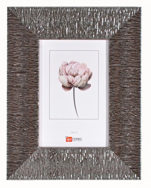 Рамка для фото Арт-Сервіс ЭА-01674 10x15 см сріблястий із коричневим