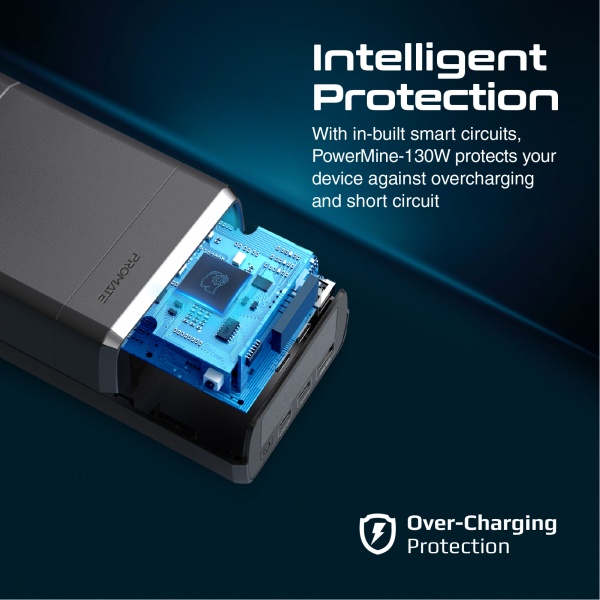 Універсальна мобільна батарея Promate 38000 m/Ah black (powermine-130.black) УМБ PowerMine-130 3800