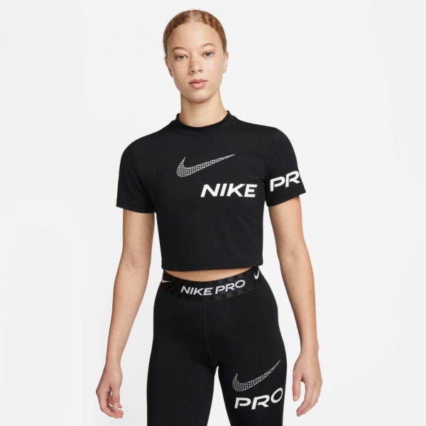 Футболка Nike W NP DF GRX SS CROP TOP DX0078-010 р.S черный