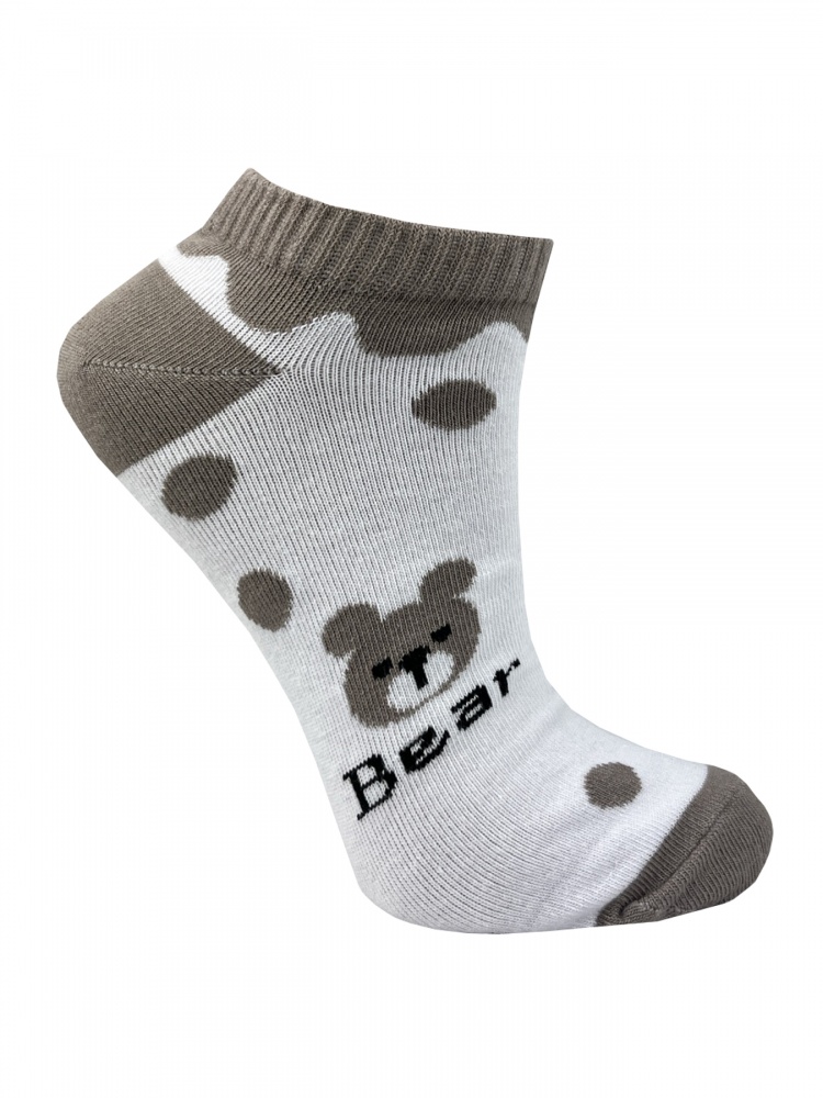 Набор носков женских Premier Socks Короткие с мишками р.23-25 белый с бежевым 2 шт.
