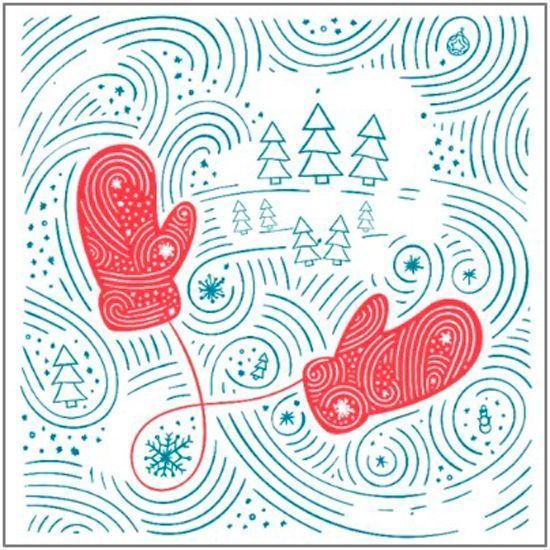 Серветки столові Ruta (зимові рукавички) 24х24 см 40 шт.