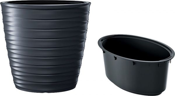 Горщик для квітів Prosperplast FREZE 60 0мм овальний антрацит 
