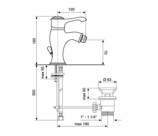 Смеситель для биде Emmevi Rubinetterie Tiffany CO6004