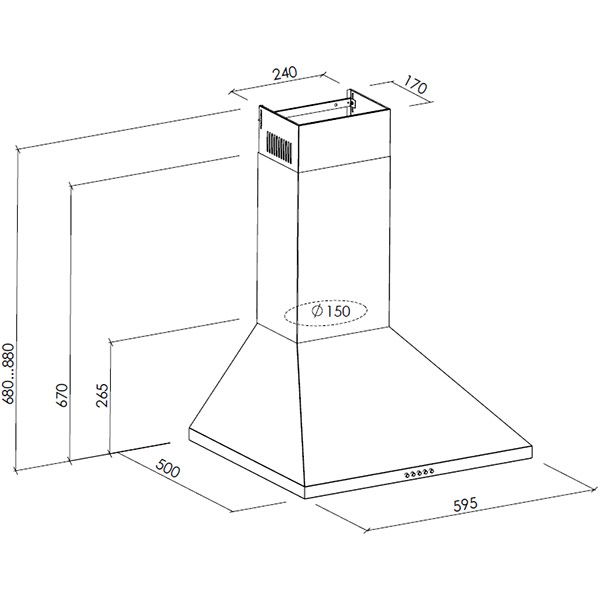 Витяжка Pyramida KS 1000 U white 60 см