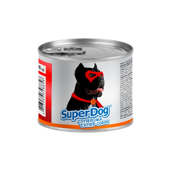 Паштет консервированный для всех пород SuperDog с индейкой 200 г