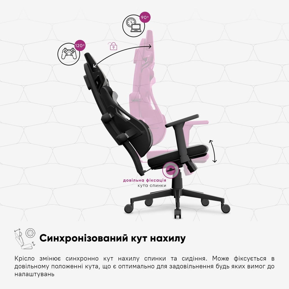 Кресло игровое Cyberlux V8 Fabric серый