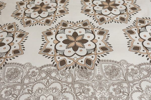 Комплект постільної білизни Коло 1,5 білий з коричневим Rigel 