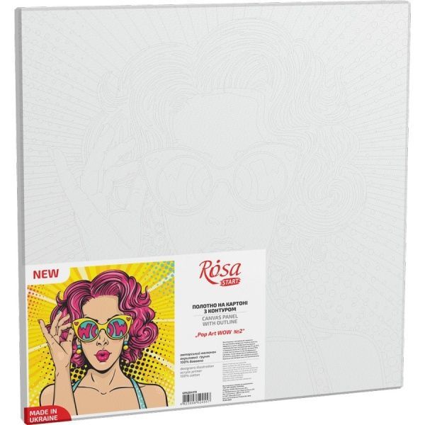 Полотно на картоні з контуром PopArtWOW 2 30х30 см Rosa Start 