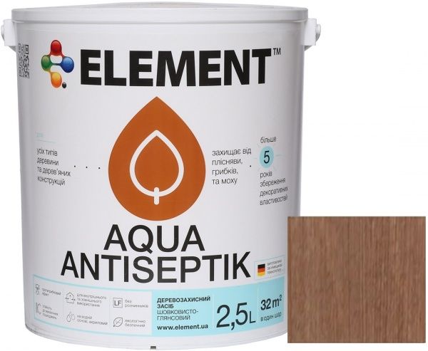 Лазур-антисептик Element Aqua кипарис шовковистий глянець 2,5 л