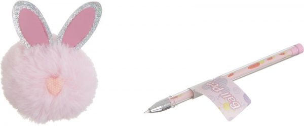 Ручка шариковая Зайченок розовый 