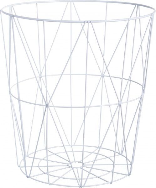 Стол-корзина Сканди 40х40х42 см натуральное дерево с белым 