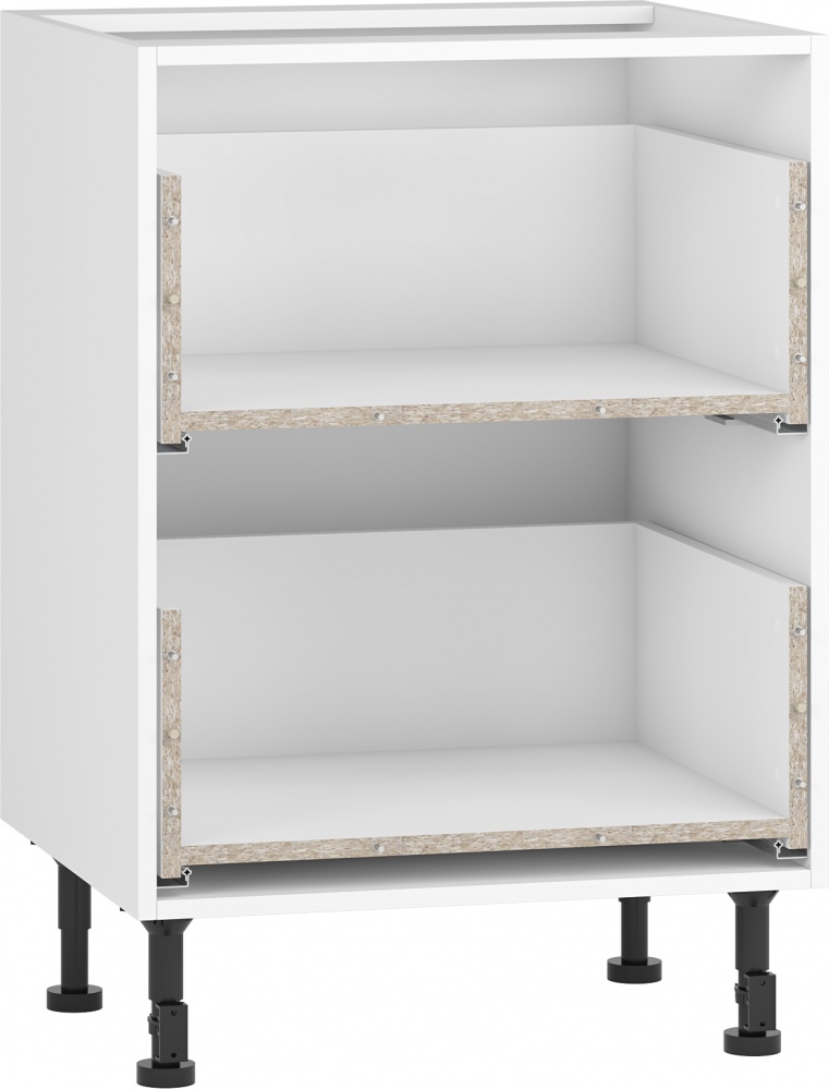 Тумба нижняя Грейд с 2-мя ящиками частичного выдвижения Q-25 Оптимум 600x870x522 мм белый