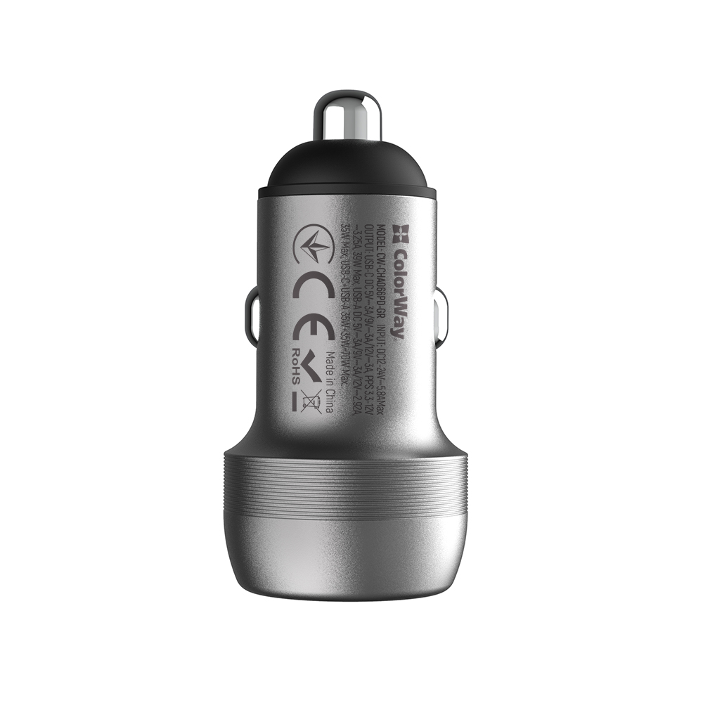 Автомобильное зарядное устройство ColorWay CW-CHA066PD-GR